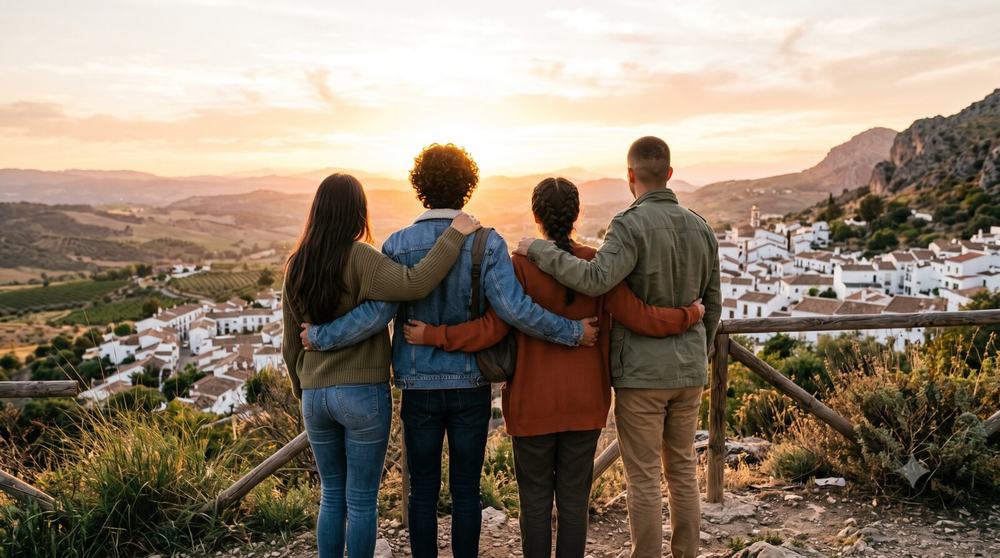 Grupo de amigos disfrutando de su nueva vida en España tras migrar desde Colombia